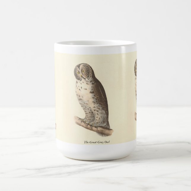 Mug Le grand hibou gris (Strix nebulosa) NY Bird Image (Centre)