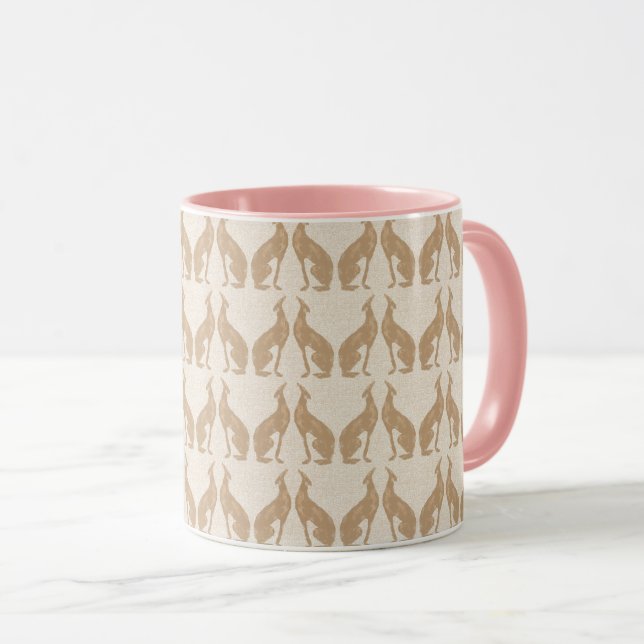 Mug Le Greyhound de la Faune dans le design Art Déco (Devant droit)