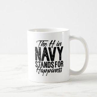 Mug Le H dans la Marine se tient pour le bonheur