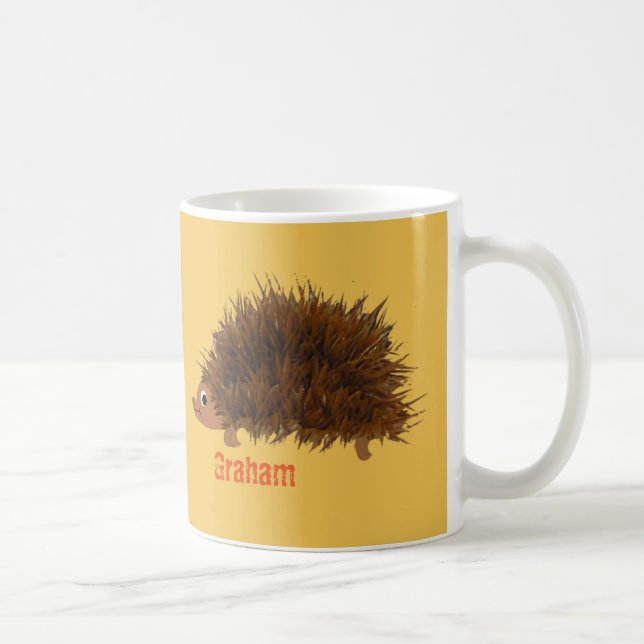 Mug Le hérisson mignon ajoutent le nom (Droite)