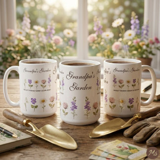 Mug Le jardin de grand-père 5 Fleur de naissance mensu