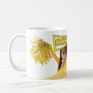 Mug Le jaune personnalisent des filles de pom-pom girl