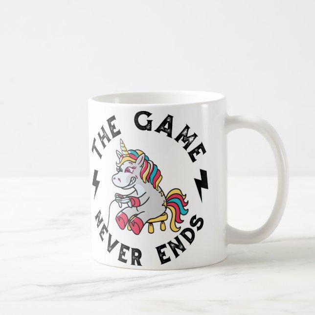 Mug Le jeu n'est jamais terminé pour les licornes (Droite)