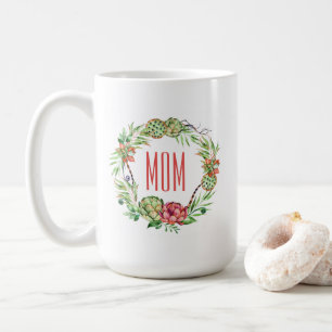 Mug Le jour de mère floral vintage de Succlent