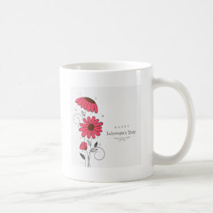Mug Le jour des femmes et dessiné des flowes roses