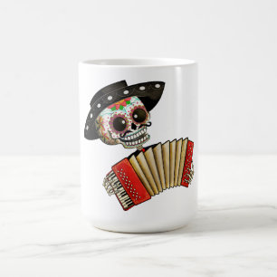 Mug Le jour du mariachi mort d'EL de squelette