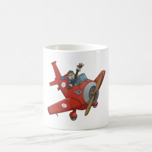 Mug Le joyeux pilote dans l'avion rouge.