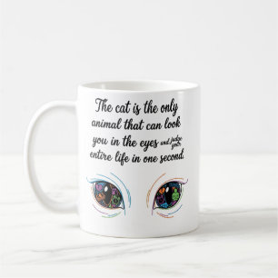 Mug "Le Juge Chat" — Citation drôle sur les yeux d