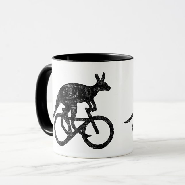 Mug Le kangourou conduit joyeusement la motivation (Devant gauche)