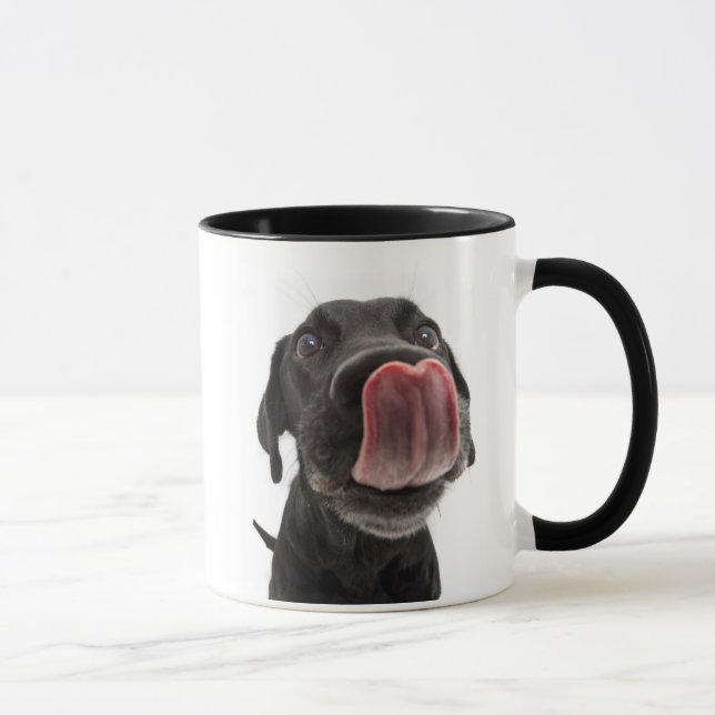 Mug Le Labrador Noir se lâche le nez (Droite)