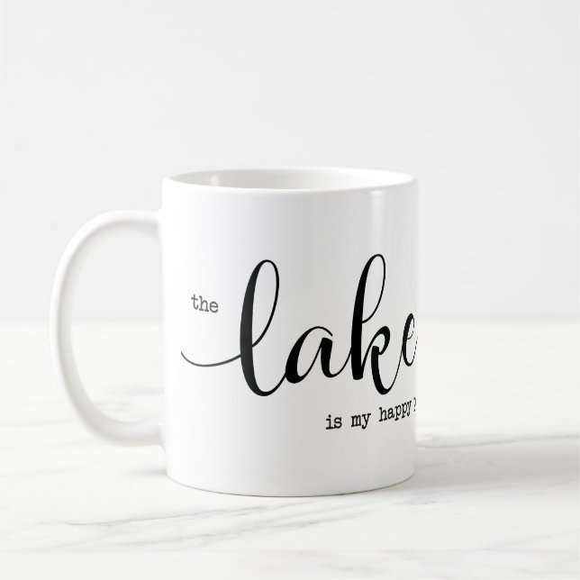 Mug Le lac est mon endroit heureux - l'ancre du nom (Gauche)