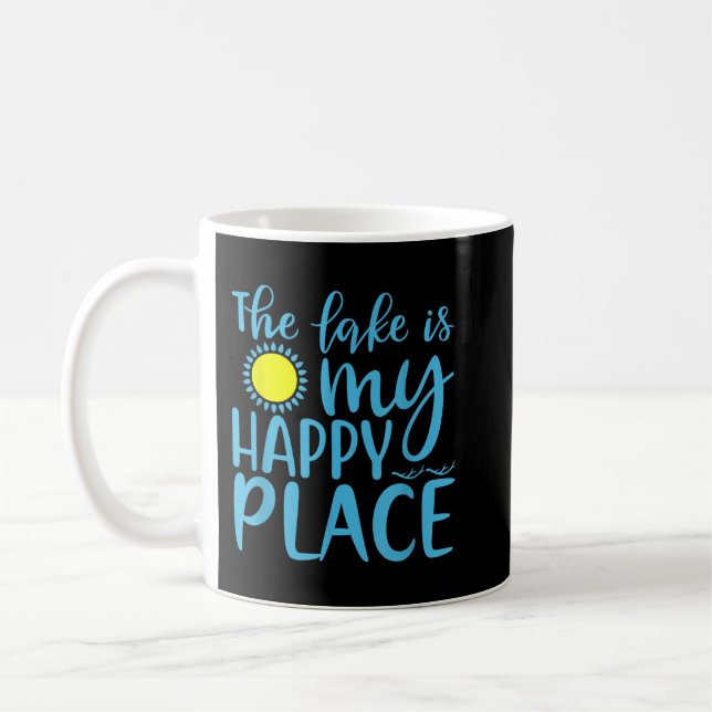 Mug Le Lac Est Mon Happy Endroit Drôle Vacances Été L (Gauche)