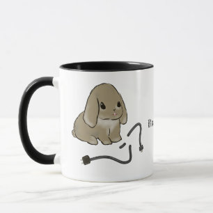 Mug Le lapin mord le câble du téléphone 