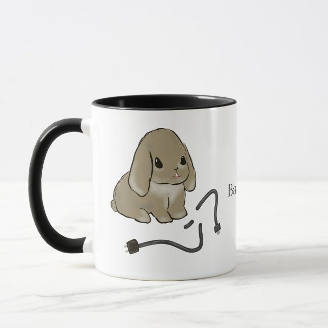 Mug Le lapin mord le câble du téléphone  (Gauche)