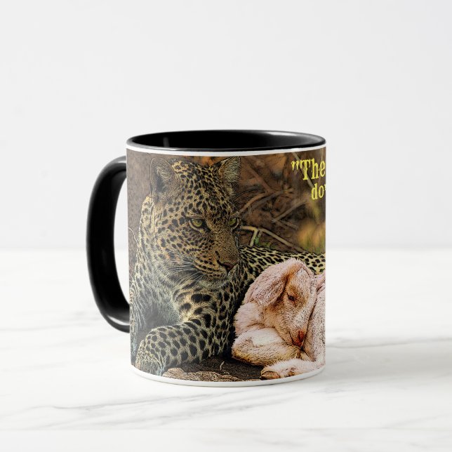 Mug "Le léopard mourra vers le bas avec l'enfant " (Devant gauche)