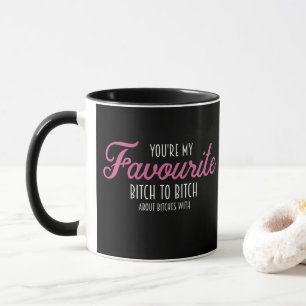 Mug Le lettrage rose blanc vous êtes mon favori - café