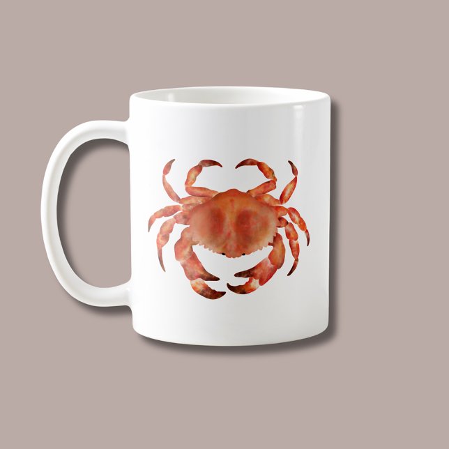 Mug Le littoral océanique des crabes (Brown crab coastal crustacean coffee mug for coastal beach house decor and homeware.)