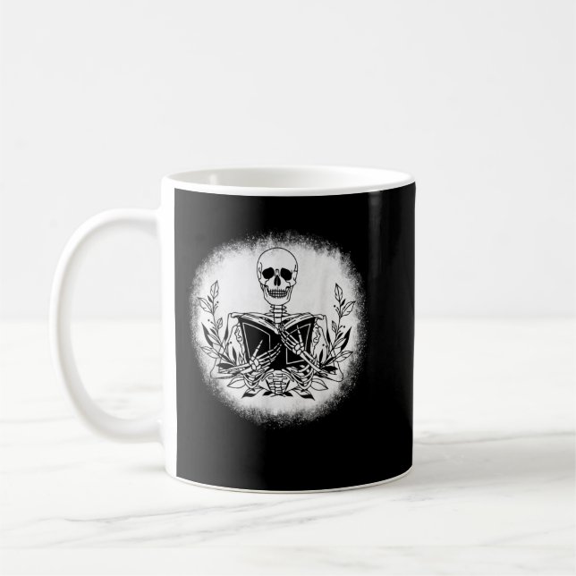 Mug Le livre Bookworm Reader Skeleton Reading Book T-S (Gauche)
