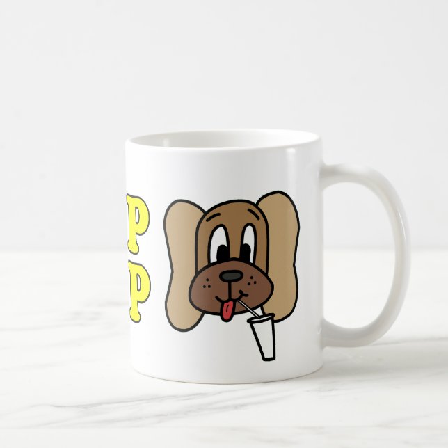 Mug Le logo buvez bruyamment et de Derp (3), jaune sur (Droite)