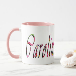 Mug Le logo Floral Caroline Name,