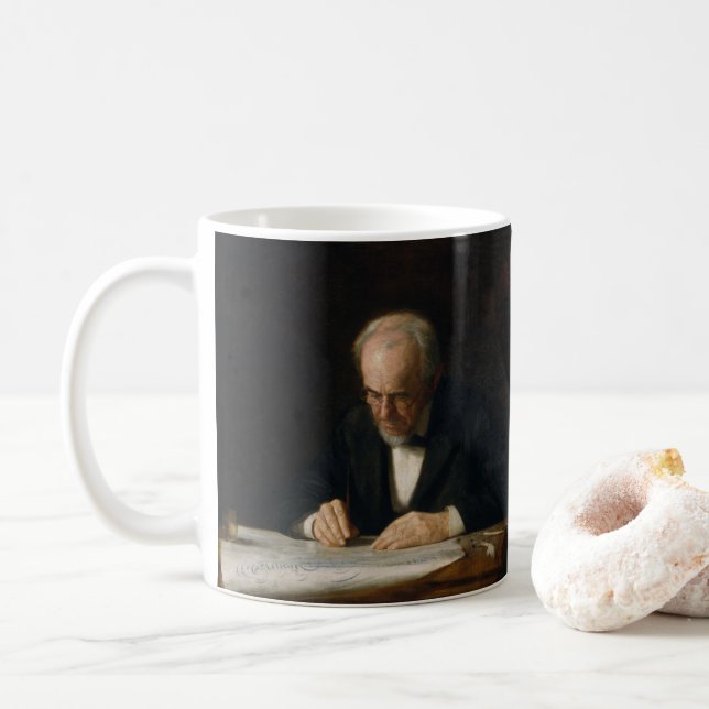 Mug Le Maître d'écriture par Thomas Eakins (Avec donut)