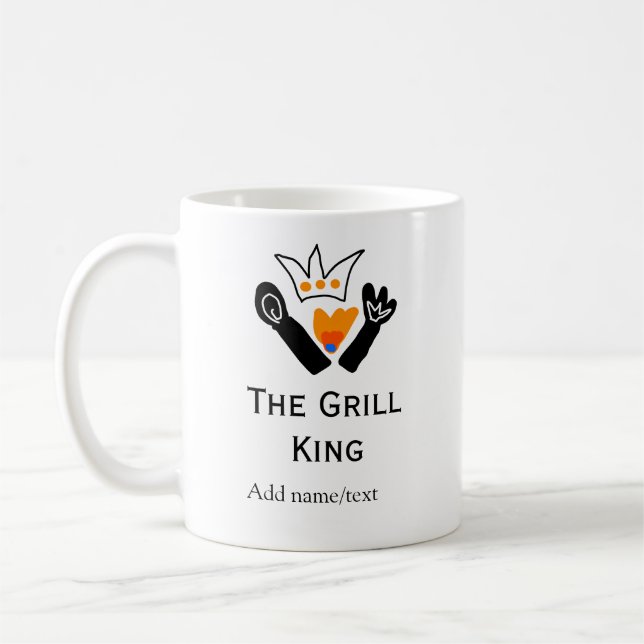 Mug Le maître grill ajoute le nom de la cuisine de tex (Gauche)
