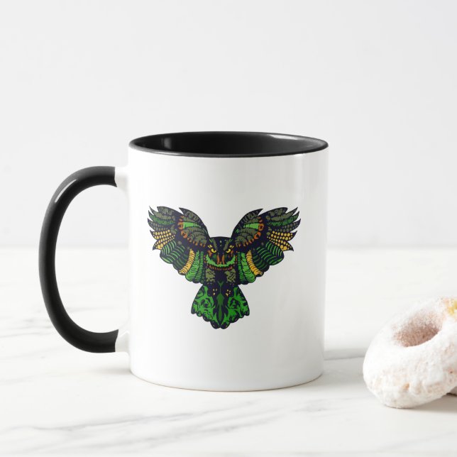 Mug Le majestic Emerald Owl (Avec donut)