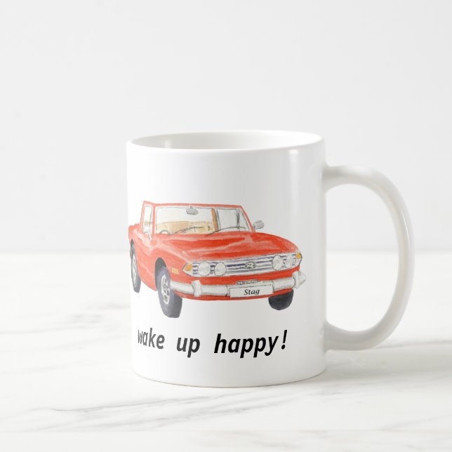 Mug Le mâle de Triumph, voiture rouge classique (Droite)