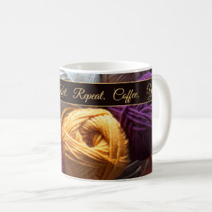 Mug Le mantra de répétition du café Yarn Knit pour Kni