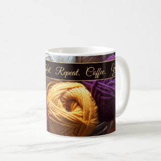 Mug Le mantra de répétition du café Yarn Knit pour Kni