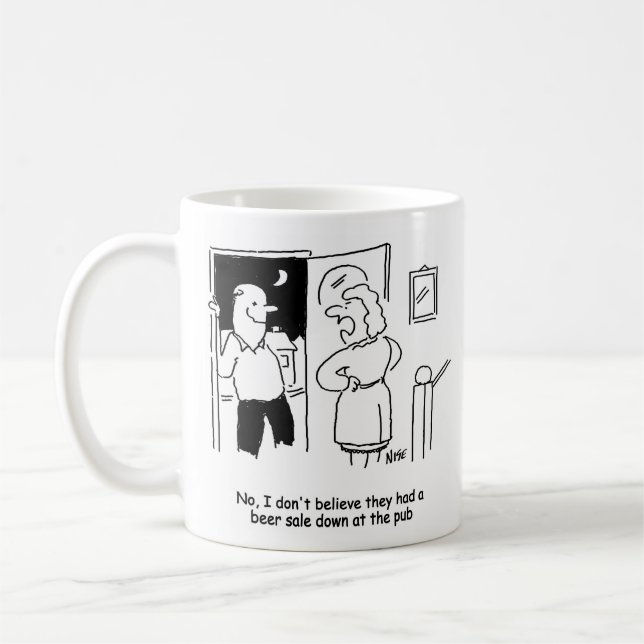 Mug Le mari dit qu'il y a eu une vente de bière au pub (Gauche)