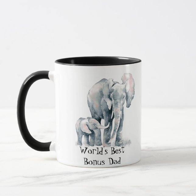 Mug Le meilleur bonus papa du monde animal africain él (Gauche)