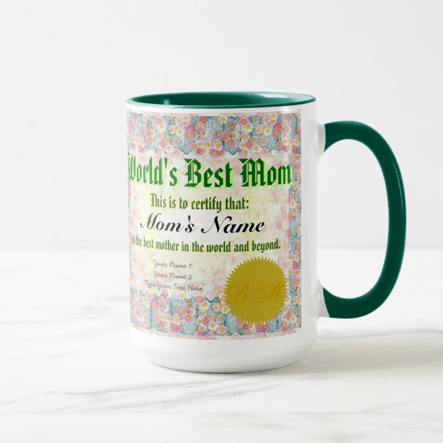 Mug Le meilleur certificat de la maman du monde (Droite)