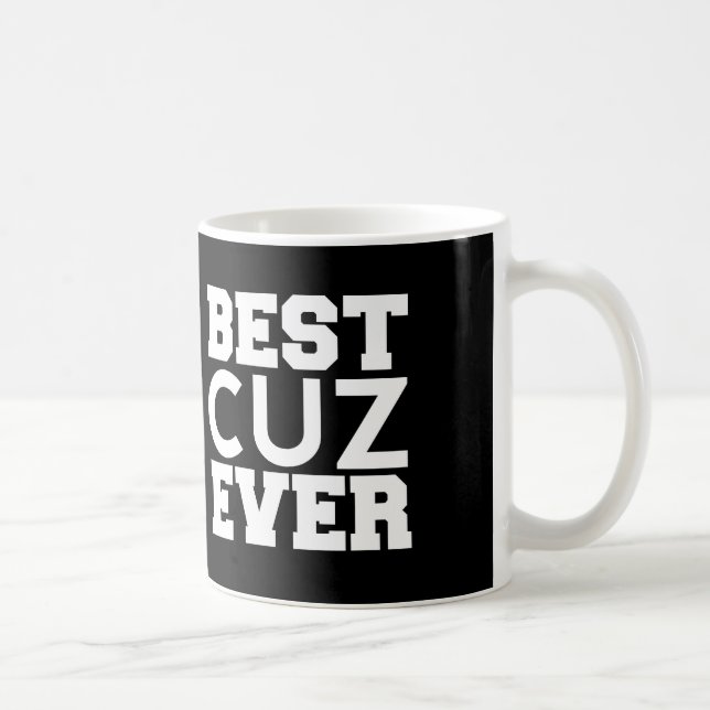 Mug Le meilleur COUSIN A07 moderne toujours noir et (Droite)