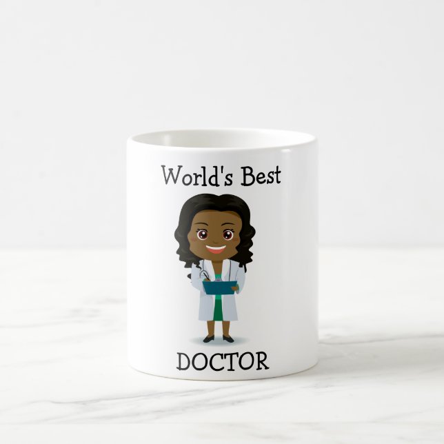 Mug Le meilleur docteur du monde, femelle noire (Centre)