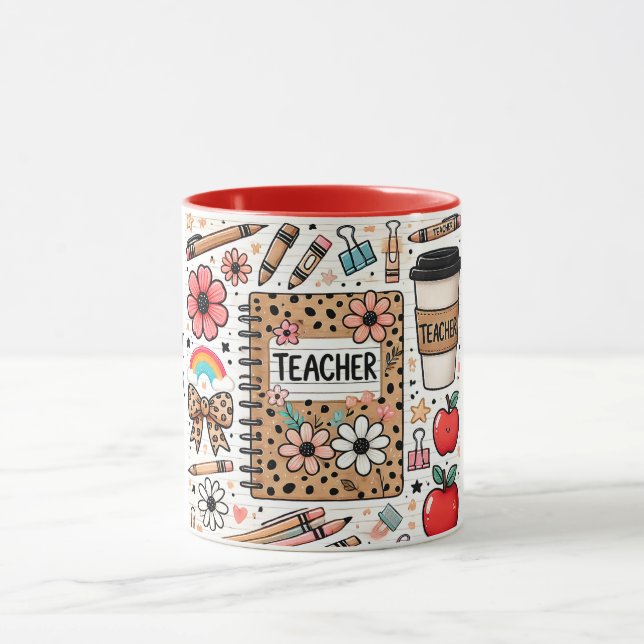 Mug Le Meilleur Enseignant Wrap Personnalisé (Centre)