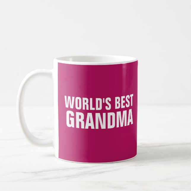 Mug LE MEILLEUR GRANDMA BOUG DE CAFÉ rose (Gauche)