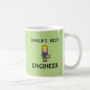 Mug Le meilleur ingénieur féminin de pixel