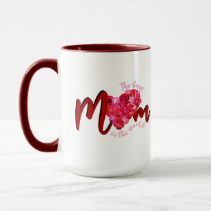 Mug Le Meilleur Maman Roses Roses Rouges Cœur Script