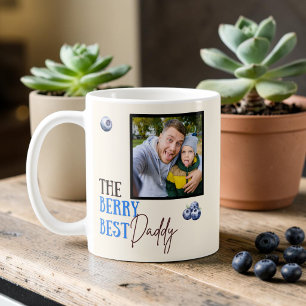Mug Le Meilleur Papa aux Fruits Rouges Photo Myrtilles
