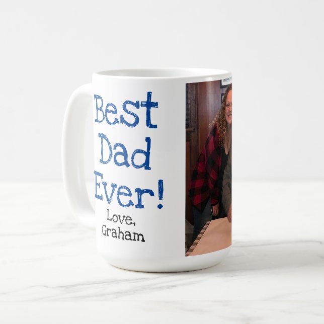 Mug le meilleur papa jamais avec l'image (Devant gauche)
