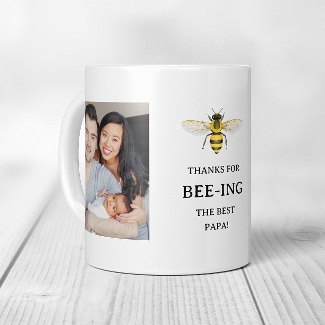 Mug Le meilleur papa | Simple mignonne abeille et phot (Créateur téléchargé)