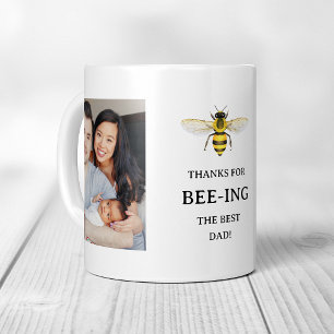 Mug Le meilleur papa   Simple mignonne abeille et phot