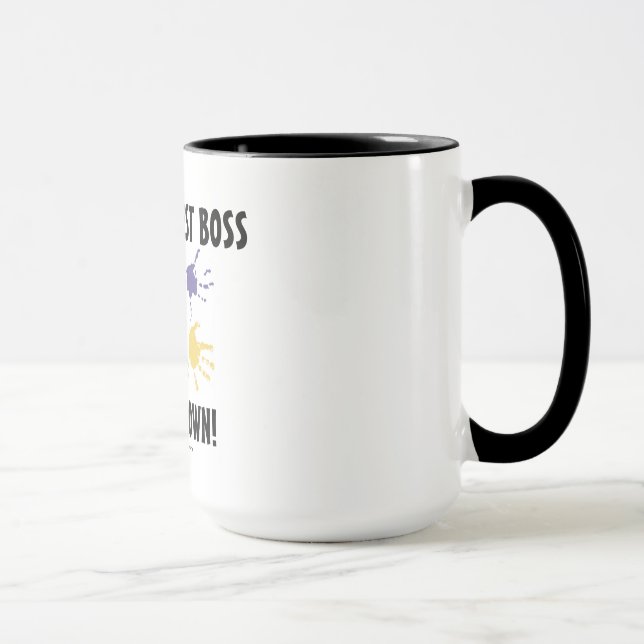 Mug Le meilleur patron du monde remet vers le bas la (Droite)