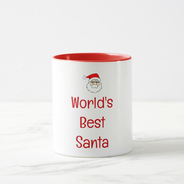 Mug Le meilleur Père Noël du monde en rouge (Centre)