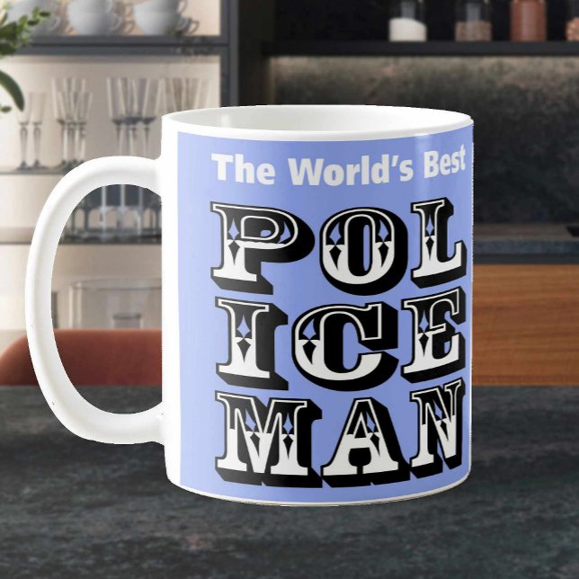Mug Le meilleur policier du monde en bleu (Créateur téléchargé)