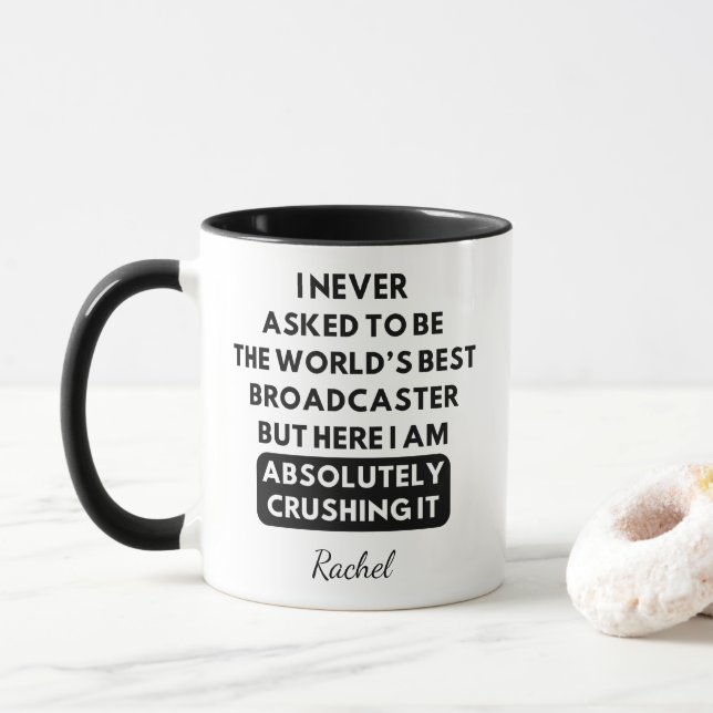 Mug Le meilleur radiodiffuseur du monde drôle (Avec donut)