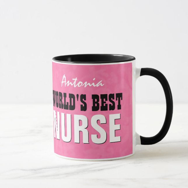 Mug Le meilleur rose V24A de l'INFIRMIÈRE du monde (Droite)