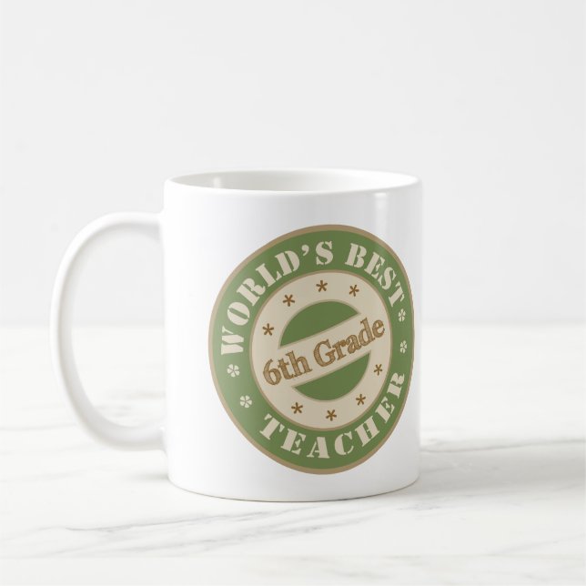 Mug Le meilleur sixième professeur de catégorie des (Gauche)