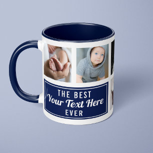 Mug Le Meilleur Votre Texte Ici Jamais Navy Photo Pers